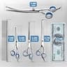 Gimars 6-in-1 Titanium Coated Dog Grooming Scissors Set for Home Groomers