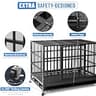 NUGRIART 48-Inch Heavy Duty Indestructible Steel Dog Crate with Rolling Wheels