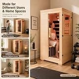 Homsido Handcrafted Hemlock Far Infrared Wooden Sauna Cabin, Modular