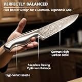 Astercook 15-Piece German Stainless Steel Knife Set with Laser Damascus Pattern