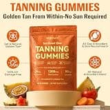 BXRUIAGN Dual-Action Tanning Gummies with L-Tyrosine and Vegan Collagen, Travel Pouch