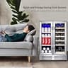 Velieta 24-Inch Dual Zone Wine and Beverage Refrigerator, Touch Control