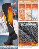 Hylaea Unisex Thermal Merino Wool Knee-High Ski and Snowboard Socks, 3-Pair Pack