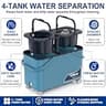 4-Chamber Separating Spin Mop System with Glide Wheels and 6 Microfiber Pads