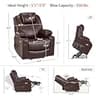 MCombo 7040 Medium Electric Power Lift Recliner with Massage in Dark Brown