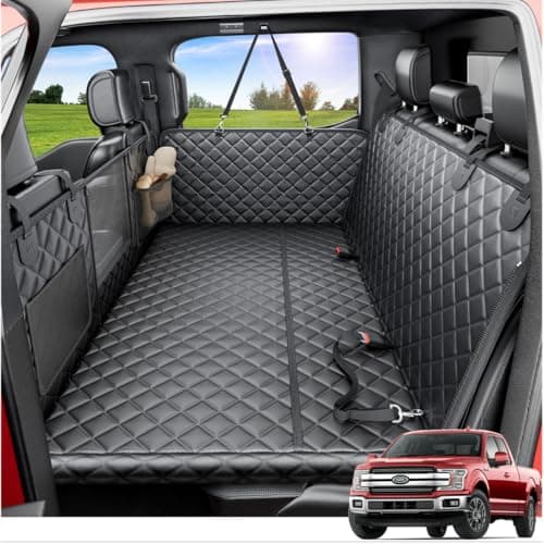 REEVAA XL Dog Truck Seat Cover with Reinforced Hard Bottom for SUVs and Trucks