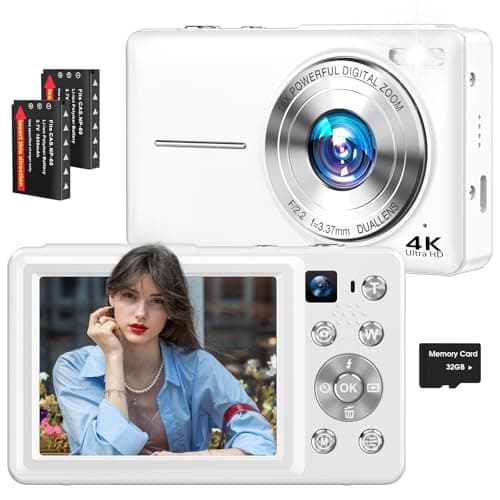Froitx 4K Dual-Lens Digital Camera with 64MP, 16X Zoom and Anti-Shake Stabilization