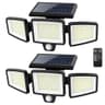 Tuffenough 2500LM 210-LED 3-Head Solar Security Flood Light with Remote