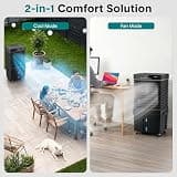 SereneLife 3200 CFM Smart Portable Air Cooler with Wi-Fi and 50-Liter Tank