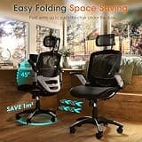 GABRYLLY Ergonomic High-Tension Mesh Office Chair with Flip-Up Armrests