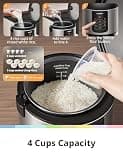 COMFEE' Upgraded 6-in-1 Stainless Steel 8-Cup Multi Cooker with Slow Cooker