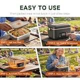 LIFEGETTER Cordless Electric Heated Lunch Box Featuring Smart Screen Lock