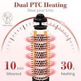Ufree 1.5-Inch Heated Round Brush with 9 Digital Heat Settings and Ionic Technology