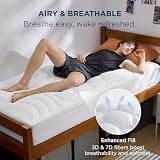 Bedsure 3-Zone Ergonomic Microfiber Mattress Pad with Deep Skirt, Twin XL