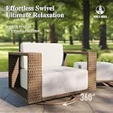 HERA'S HOUSE 4-Piece Swivel Chair Patio Set with 50,000 BTU Fire Pit Table