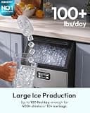 EUHOMY 100lb Commercial Ice Maker with 33lb Storage and Self-Cleaning