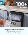 EUHOMY 100lb Commercial Ice Maker with 33lb Storage and Self-Cleaning