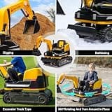 JOYLDIAS 12V 360-Degree Rotating Excavator and Bulldozer Ride-On Combo