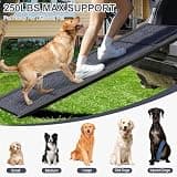 HerCcreta wigge 63-Inch Folding Dog Ramp for Cars with High-Traction Non-Slip Rug