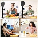 Premium Full-Screen Desk Ring Light with Metal Base and Flexible Phone Holder