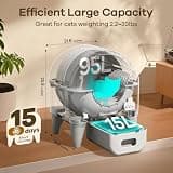 Fumoi Automatic Self-Cleaning Litter Box with 15L Waste Drawer Storage