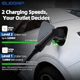 ELEGRP Portable Level 1 & 2 EV Charger, 16A Dual Voltage, IP67, 25-Foot Cable