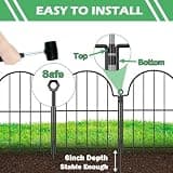 Blingluck 22-Inch No-Dig Metal Garden Fence Landscape Border for Taller Boundaries
