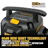 DEWALT STEALTHSONIC 6-Gallon Poly Ultra Quiet Wet/Dry Shop Vac, 5 Peak HP