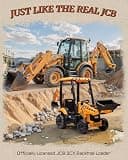 First Ride On JCB 12V Ride-On 3-in-1 Excavator Toy with Remote Control