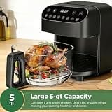 Generic Uncoated High Borosilicate Glass Air Fryer with 8 Preset Cook Modes