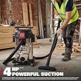 ECOMAX Ultra-Quiet 8-Gallon Stainless Steel Wet/Dry Shop Vac, 4 Peak HP
