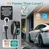 NexCyber Level 2 EV Charger 48A with WiFi App, Touchscreen Display & 25ft Cable