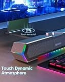 LENRUE G11 Compact Desktop Soundbar with Touch-Sensitive LED Lights and USB-C