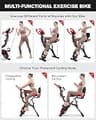pooboo 4-in-1 Foldable Magnetic Exercise Bike with Arm Resistance Bands