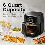 Chefman 6-Quart Compact Air Fryer With Easy-View Window and Hi-Fry Technology