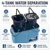 4-Chamber Separating Spin Mop System with Glide Wheels and 6 Microfiber Pads