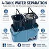4-Chamber Separating Spin Mop System with Glide Wheels and 6 Microfiber Pads