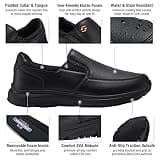 HISEA Men's Non Slip Water & Oil Resistant Leather Slip-On Chef Shoes