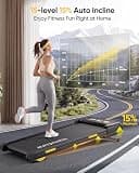 TOPUTURE Under Desk Treadmill, 15% Auto Incline, 3.0HP Brushless Motor, RGB Display