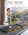 TOPUTURE Under Desk Treadmill, 15% Auto Incline, 3.0HP Brushless Motor, RGB Display
