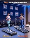 Acezoe Foldable 2-in-1 Treadmill, 15% Auto Incline, 3.0HP Motor, 43.5\" x 16.5\" Belt