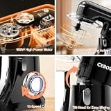 CEBORY 3-in-1 Electric Stand Mixer with 660W Motor & 10 Speeds, 6.5-Quart