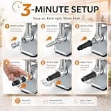 CHEFFANO 2800W Peak Electric Meat Grinder & Tomato Sauce Maker Attachment