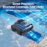 Cordless Robotic Pool Vacuum Cleaner with Track Drive and Sonar Navigation