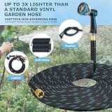 KETTOYA 100ft Non-Expanding Garden Hose with 360° Rotating Swivel Connectors