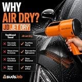 Suds Lab JD Jet Dry Car Drying Blower with Two Rubber Nozzles and 20-Foot Cord