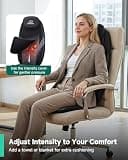 Snailax 2026 Upgraded Shiatsu Roller Back Massager Pad with Seat Vibration