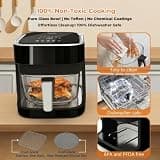 Teflon-Free 4.5-Quart Glass Air Fryer with Food-Grade Stainless Steel Tray
