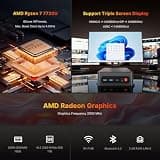 BOSGAME P4 Ultra Mini PC with AMD Ryzen 7 7730U, 16GB RAM, 1TB NVMe SSD