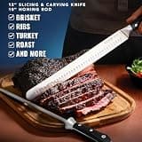 Cutluxe Artisan Series BBQ Carving Set with 12-Inch Knife and 10-Inch Honing Rod